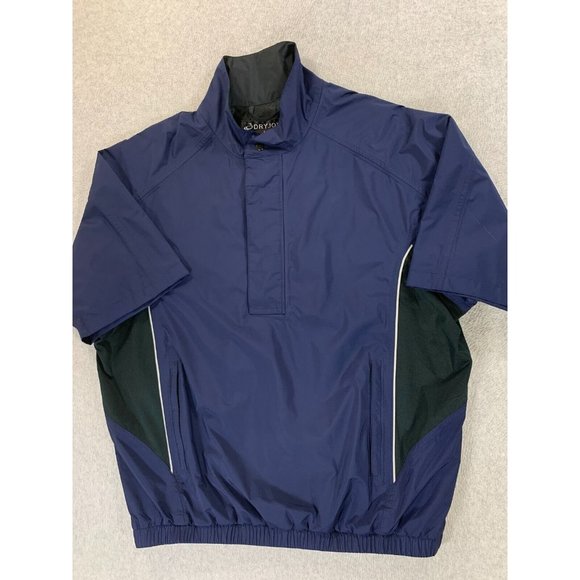 Dryjoys By Footjoy Half Zip Waterproof Golf Pullover‎ Jacket (Men's Large) Blue - Picture 1 of 11